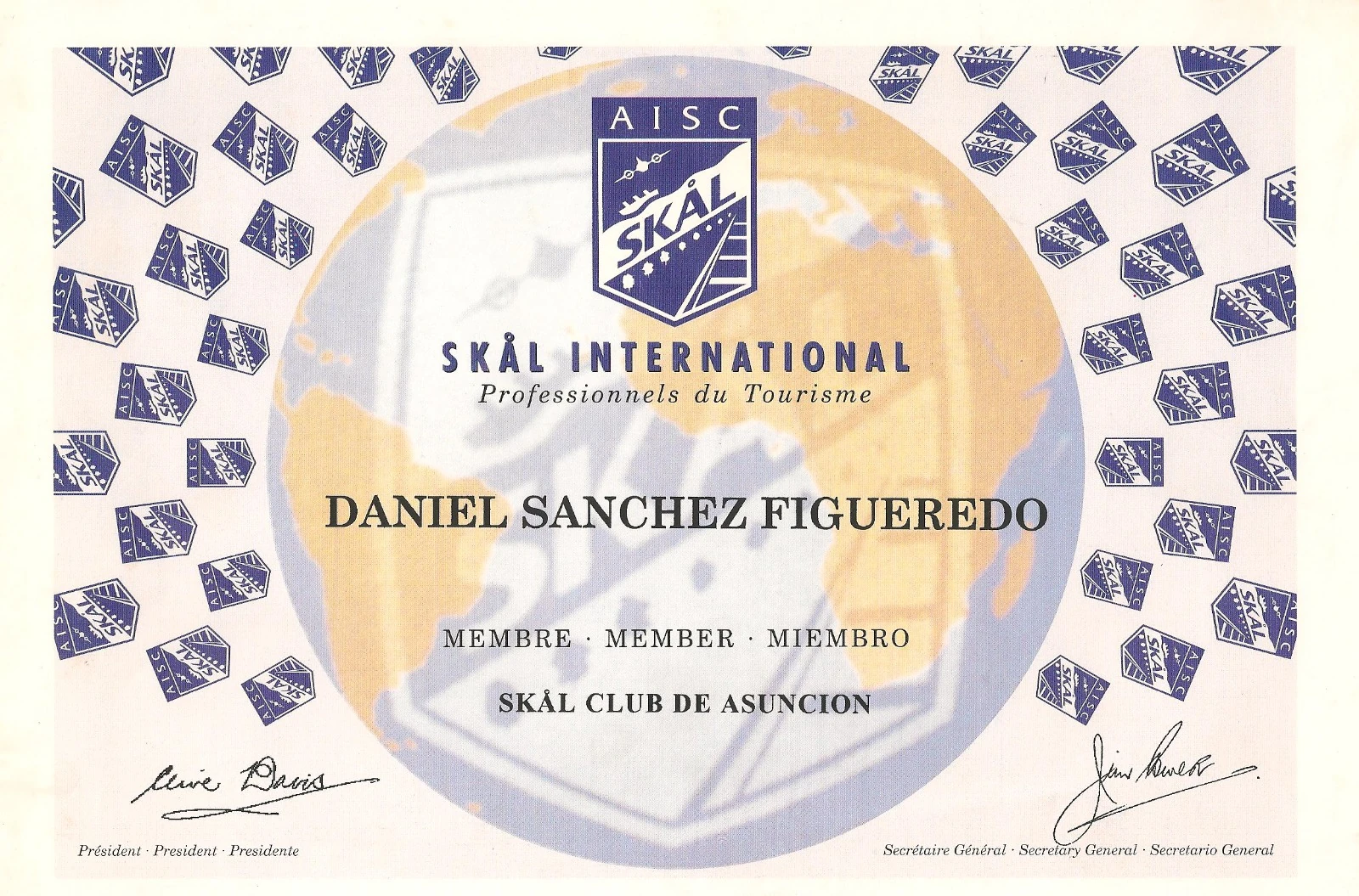 Credencial profesional SKAL Turismo